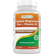 Best Naturals Calcium Magnesium Zinc with Vitamin D3, 300 Tablets - Calcium 1000 mg, Magnesium 400 m