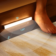 LEDs ภายใต้ตู้ Night Light USB ชาร์จเซ็นเซอร์ตรวจจับการเคลื่อนไหวตู้เสื้อผ้าห้องครัวห้องนอนโคมไฟโคมไฟ