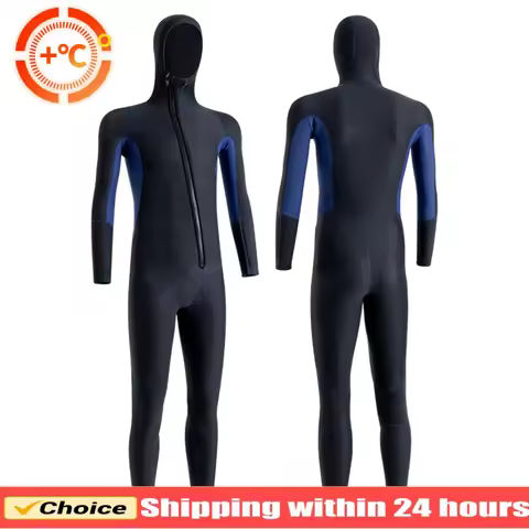 New 3MM One Piece Diving Suit Men's Hat Thickened Thermal Diving Suit Winter Swimming Suit Floating 