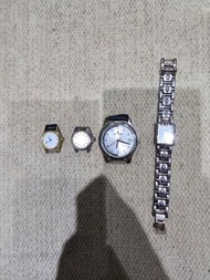(數十年唔知價，自出合理價高者得)  8.90年代瑞士SWISS MADE"Coral". 寶路華"BOLUVA"."Pierre Cardin"等舊手錶4隻