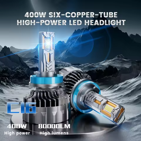2Pcs 80000LM H7 Canbus LED Headlight Bulbs 400W 9005 HB3 9006 HB4 H1 H4 H8 H9 H11 Turbo Auto Headlam