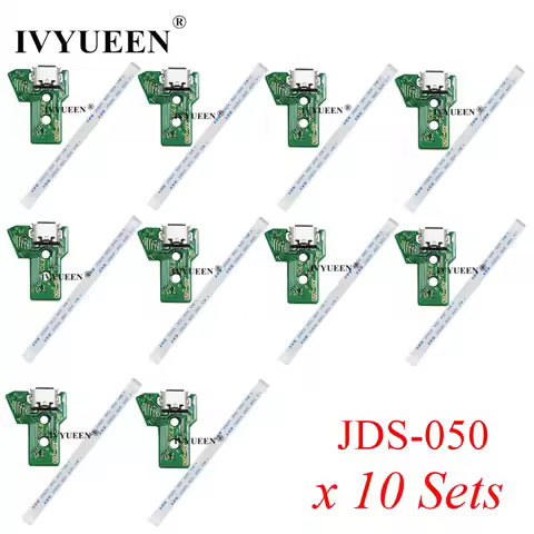 10 Sets USB Charging Port Socket Board with Power Flex Cable for Dualshock 4 PS4 Pro Slim Controller