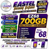(SALE 5G) Eastel 5G 700GB Unlimited Call & Full Hotspot + Free Roaming + Free Sistem Topup, Free ID 