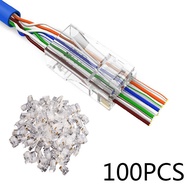 100Pcs Cat6 Rj45 Passthrough Tagusan Passthru Ez Rj45 Ez Rj45 Rj45 Pass Through Connector Cat6