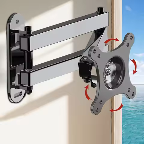 Full Motion Monitor Wall Mount TV Bracket for 14-27 Inch LED, LCD Flat Screen TV Monitor, TV Mount w