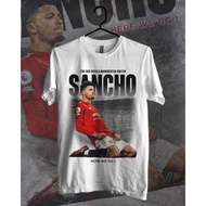 NEW เสื้อยืดลำลอง เสื้อยืดพิมพ์ลายพรีเมี่ยม Jadon Sancho Manchester United T Shirt เสื้อยืดผ้าฝ้ายแท