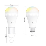 【Ready】E27 Touch Control Dimmable LED Light Bulb Rechargeable Bulb With Remote Control 7W Battery Po