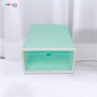 FR-C158 Kotak Sepatu Lipat Transparan Tebal Shoes Storage Box Organizer Rak Sepatu Plastik Susun