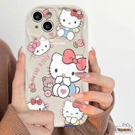 For Infinix Smart 8 7 6 5 2020 Hot 40i 40 Pro 30i 30Play 20 20i Play Note 12 G96 Spark Go 2024 2023  Hot 12 11 10 Play ITEL S23 Love Kitty Bear 3D Wave Edge Phone Case Soft Cover