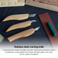 3ชิ้นเครื่องมือแกะสลักไม้ชุดแกะสลักไม้ที่มี3ไม้สิ่ว3ไม้แกะสลัก K-Nivesถุงเก็บมืออาชีพเครื่องมือแกะสล