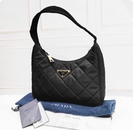 Tas Wanita PRADA Mini Quilted Black Nylon Shoulder Original