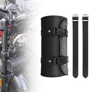 【Llittlesunla】Motorcycle Tool Bag Faux Leather Handlebar Roll Bag Waterproof Saddlebag Side Pannier 
