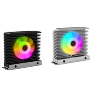 ARGB M.2 2280 SSD Heatsink M.2 SSD Heatsink Cooler with 4PIN PWM Fan with Thermal Pad Radiator Heat