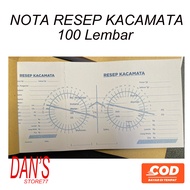 Nota RESEP pencatatan Pembelian Kacamata Plus Minus Cylinder Frame isi 100 Lembar Kwitansi