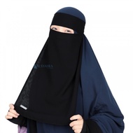 Terlaris! Niqab Bandana Sifon Jetblack Alsyahra Exclusive