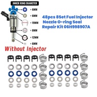 48pcs/8Set  Injector O-Ring Seal Repair Kit 06H998907A for  A3 A4 A5 A6 Q5  Golf  CC 1.8 2.0T 06J998