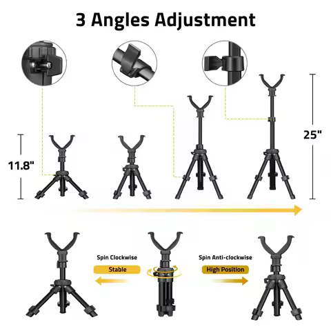 CVLIFE Shooting Rest Stick - Adjustable Height 360 Degree Rotation V Yoke Stand - Portable Rest for 