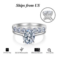 2CT-Oval 10/10 Moissanite Lab-Created Ring Halo High Setting VVS Clarity 18K Gold Plated Hypoallerge