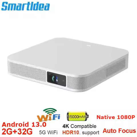SmartIdea New Android 13.0 DLP 4K projector native full hd 1080p 2G RAM 32G ROM build in battery & s