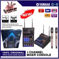 YAMAHA G4 POWER MIXER 4 Channels USB bluetooth WITH 2 PCS NICE QUALITY WIRELESS MICROPHONE