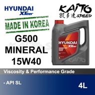 Hyundai Xteer G500 15W40 Mineral Engine API SL Oil 4L