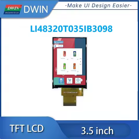 DWIN 3.5 Inch 320x480 IPS 300nit TFT LCD Display ST7796-G4 Driver IC With Capacitive Resistive Touch