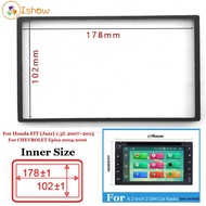 Fascia panel Dashboard ABS Plastic Black Radio For Honda Fit/Jazz 2din