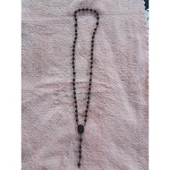 Brown Beaded Necklace With Jesus Statue