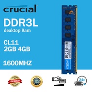 2pcs Crucial 8GB 2RX8 PC3L-12800U DDR3 1600MHz  Memory RAM DIMM Blue