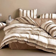 【SG Stock】Bedsheet Set With Comforter Set (5-in-1) | King/ Queen Size Bedsheet With Quilt Set