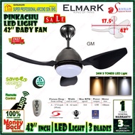 Elmark Ceiling Fan Pinkachu 42 inch Baby Fan with LED Light (3 blades) Remote Control Ceiling Fan Elmark Pinkachu GM