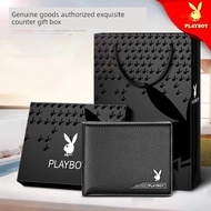 dompet dompet lelaki kecil Dompet warna pepejal Playboy Dompet lelaki Dompet kulit pendek tebal lapi