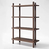 JIAOCKJIAO Console-Table, Soild Wood Sofa Table, Brown Entryway Table, Open Storage Rack, Display Ta