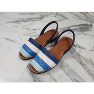 Lola Blue White Wedges Sandals