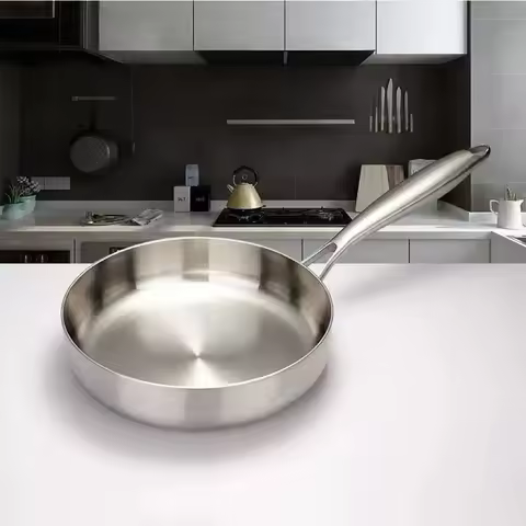 316 Stainless Steel Frying Pan Wok NonStick Pan Fried Steak Pot Uncoated Kitchen Cookware For Gas St