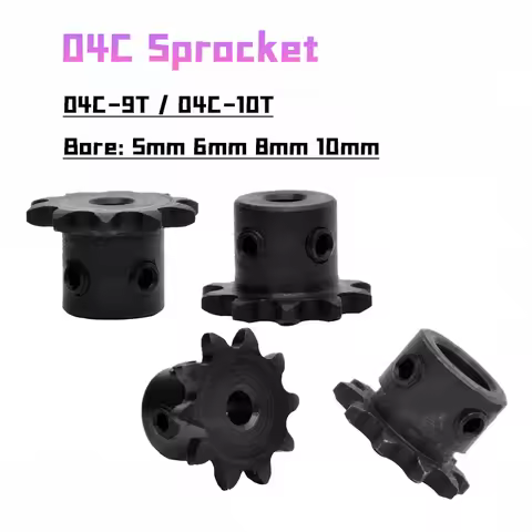 1pcs/lot #25 Chain Drive Sprocket Wheel 04C-9T 04C-10T Pitch 1/4" 6.35mm Bore 5/6/8/10mm with Fasten