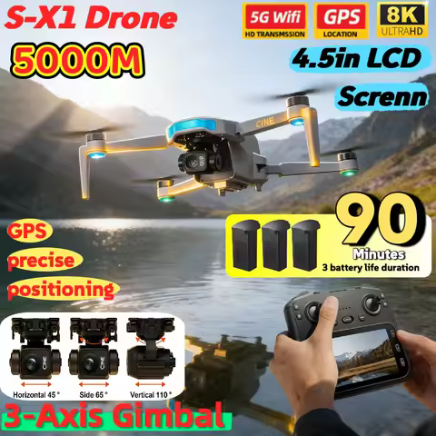 S-X1 MAX GPS Drone 3-Axis Gimbal EIS 4K Camera 5KM Digital Transmission Brushless Motor Quadcopter w