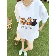 ADLV Men and Women Bears d Short-sleeved T-shirts Women and girls tshirt cute and comfortable cartoo