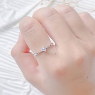 拉長石925純銀心形寶石爪鑲戒指 可調式戒指