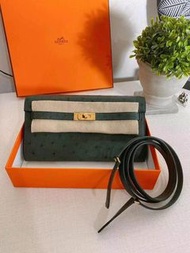 Hermes Kelly to go 泰坦綠 鴕鳥皮