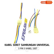 3-pin Connection Socket Cable 3 universal Cable 1set