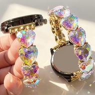 【新品现货】奢华水晶爆闪心钻智能手表带适合apple watch38-49mm三星20/22mmLuxury Crystal Flash Heart Diamond Smart Watch Strap