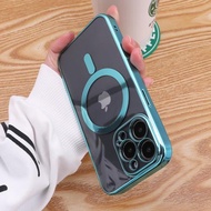 6D電鍍磁吸可無線充電適用蘋果14手機殼iPhone12硅膠11透明新款13promax鏡頭全包男女12pro防摔創意簡約軟殼