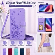 Leather Flip Case for OPPO A16K A15 A15s A58 A78 A94 A92s A98 A91 F9 F23 5G Floral Wallet Card Slots