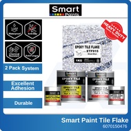 SMART PAINT Flake Coating Epoxy Toilet Tile Floor Waterproof (1KG FLAKE /1L PRIMER /1L CLEAR )