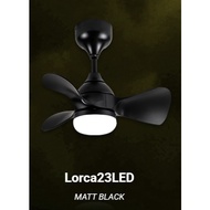 REZO Lorca 23"Inch DC Motor Remote Ceiling Fan 3 Colours LED Light | Matt Black/White Dark Wood Ligh