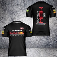 Top Men F1 Redbull Honda Mobil1 Logo #33 Hot Gift Black T-Shirt 3D Size S-5XL