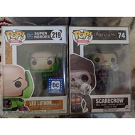 Funko POP Lex Luthor DC Legion of Collectors Exclusive and Scarecrow Arkham Knight Set