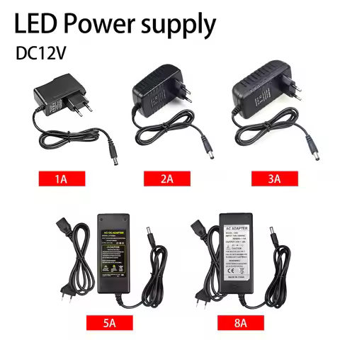 AC 100-240V DC 12 Volt 1A 2A 3A 5A 8A Adapter Power Supply Eurepean Plug Source Charger Converter LE
