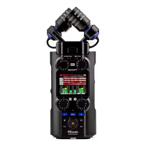 ZOOM H5studio Handy Recorder with 32-Bit Float, Gain Knobs, 6-Track Recording, F-Series Preamps, USB